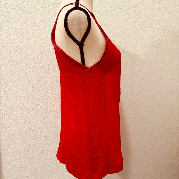 Maje Red Lace Trim Camisole - Picture 5 of 8
